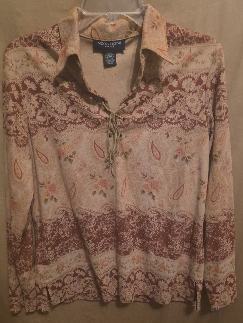 🏝️ Ladies' Boho Suede-Like Blouse M